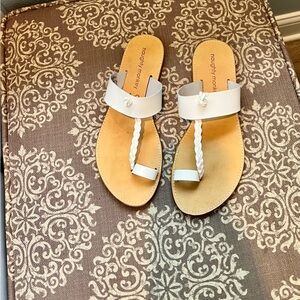 Naughty Monkey White and Tan Women's Sandals size 9 (40)